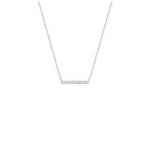 Pave Bar Necklace | 14K White Gold