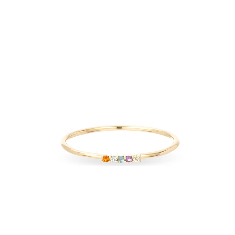 Gemstone Bubbles Dash Ring | Gold