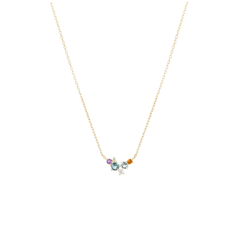 Diamond + Gemstone Bubbles Necklace