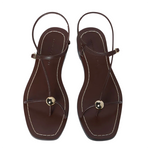 Lara Strappy Flat Sandal W/Ball | Espresso