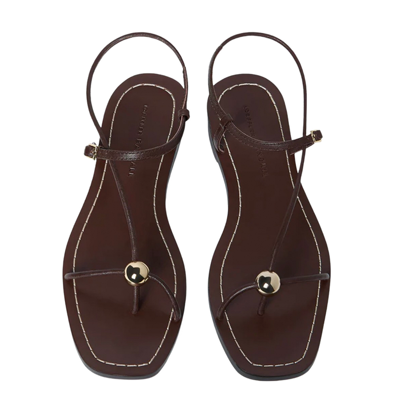 Lara Strappy Flat Sandal W/Ball | Espresso