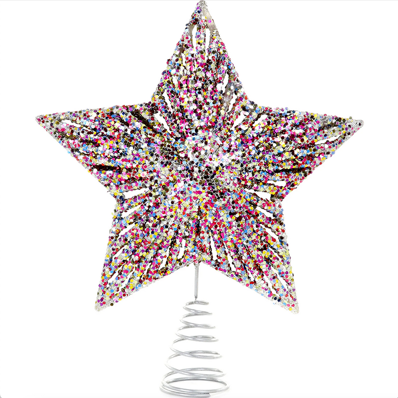 5 Point Glitter Star Tree Topper