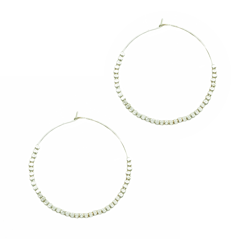 Tropical Vibes Hoops | 45mm Silver