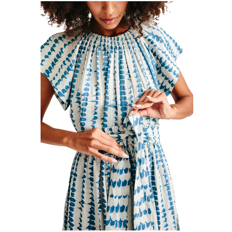 Vienna Maxi Dress | Indigo Stripe